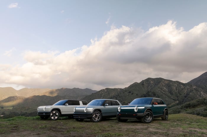 Rivian's family of R2, R3, and R3X.