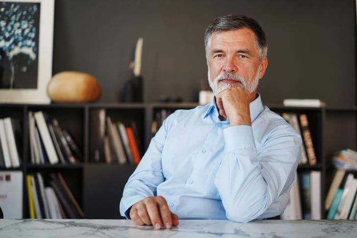 A seated person.