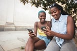 social media smartphone two women