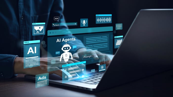 A computer user working with artificial intelligence applications.
