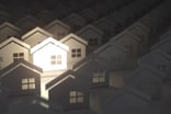 cardboard cutouts of houses