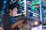 Person looking at wall street suit stocks finance