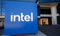 intel cube in front of intel headquarters with logo on front_Intel