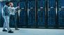 Data center with 2 people