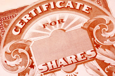 Stock Certificate Split Public Company Shares Invest Getty