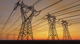 power lines sunset