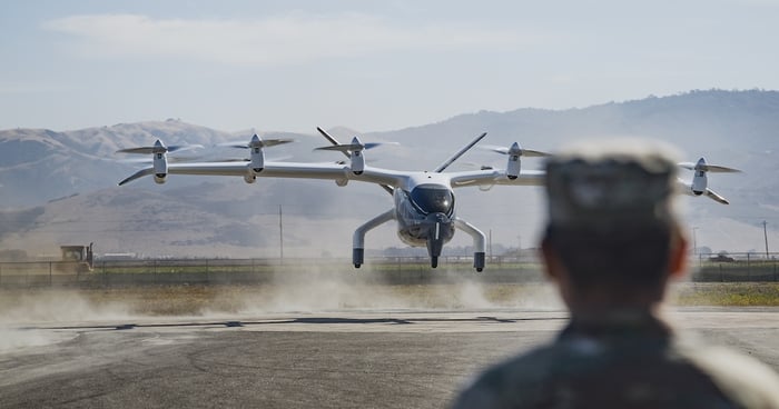 An eVTOL aircraft.