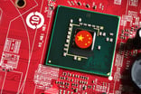 China flag on a red semiconductor chip.