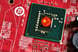 China flag on a red semiconductor chip.