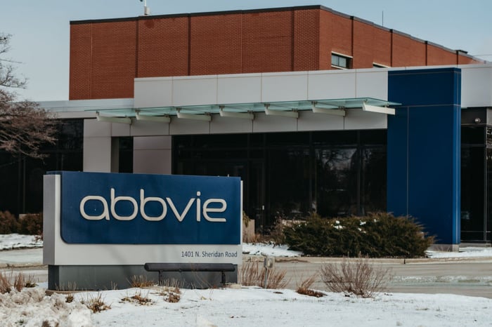AbbVie sign in front of a building.