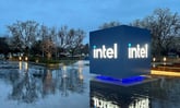 intel cube statue with lit up intel logo_Intel