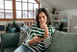 Worried person looking at phone