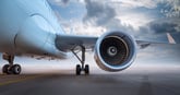 airplane engine turbine close up