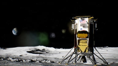 Artist's conception of Intuitive Machines Nova-C lander on the moon. IS NASA