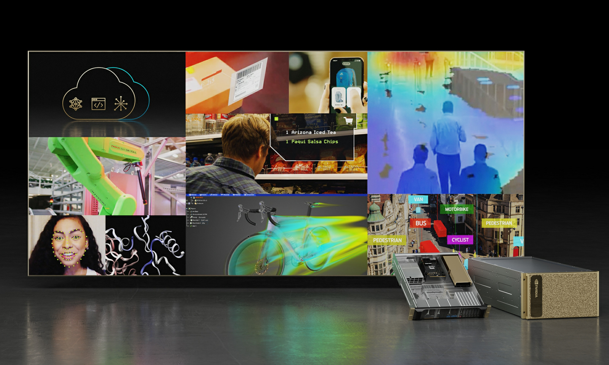 A screen displaying a grid of digital images.