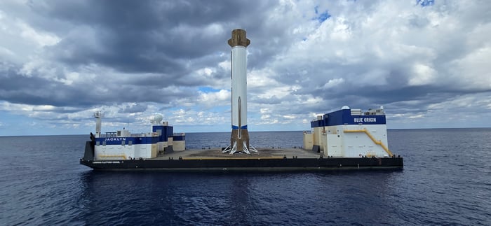 New Glenn on landing barge. 