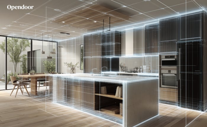 Opendoor AI technology evaluating a kitchen space.