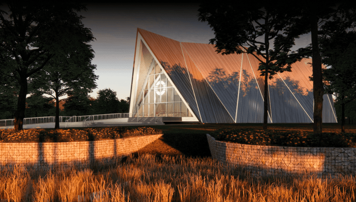 A rendering of an Oklo Aurora powerhouse. 