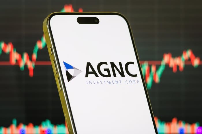 AGNC Investment's logo on a mobile phone.
