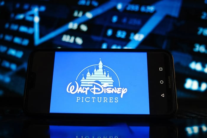 The logo for Walt Disney Pictures is displayed on a mobile device. 