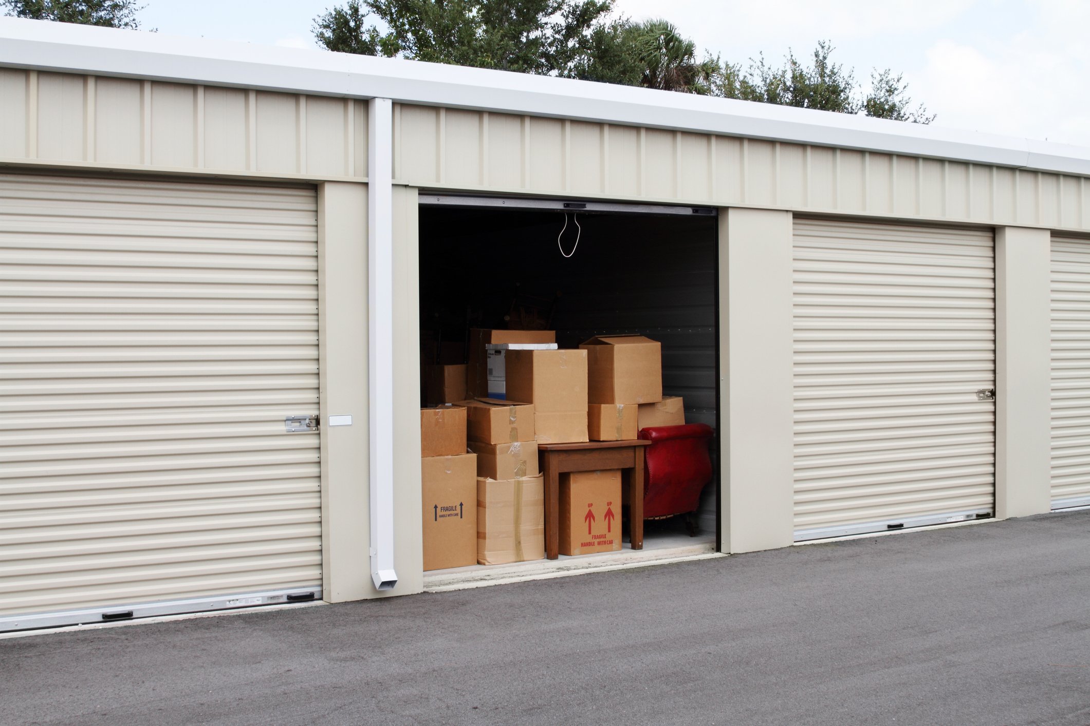 A self-storage unit with boxes_GettyImages-157641951