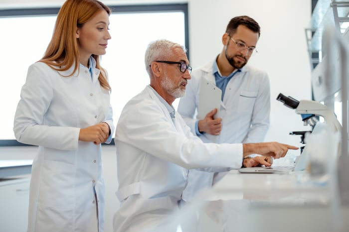 Scientists in a medical lab.