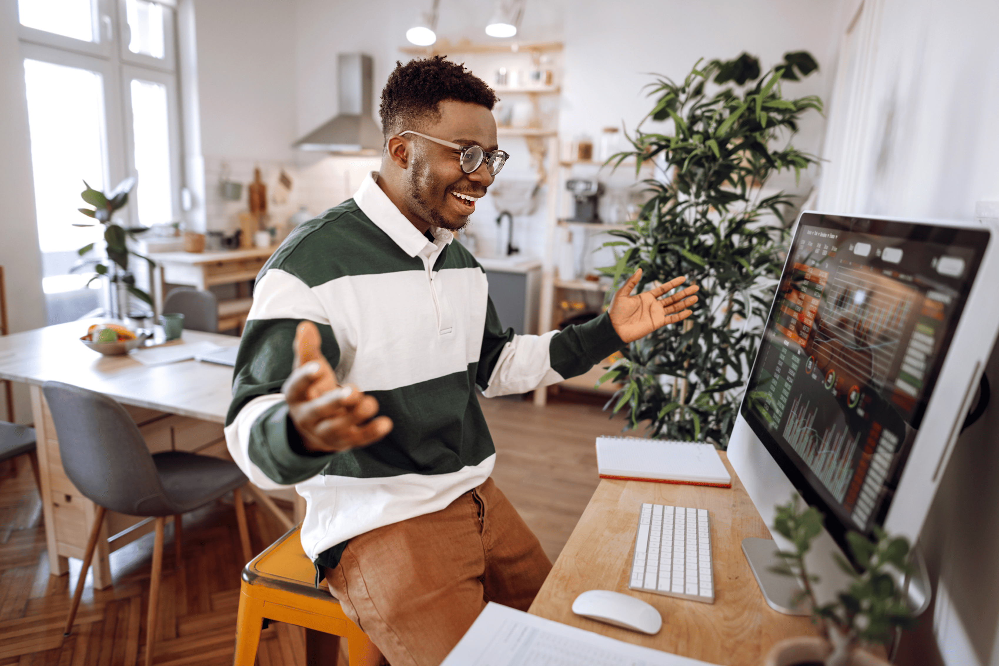 celebrating stock market success