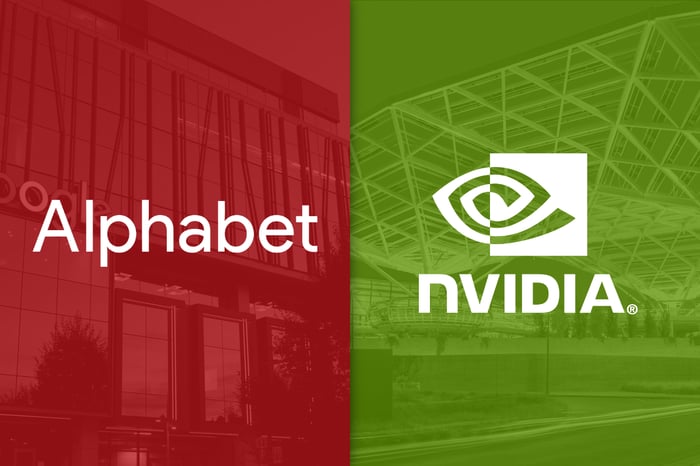 Alphabet and Nvidia logos.