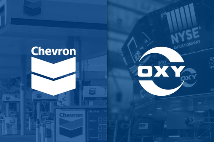 Chevron and Occidental Petroleum's logos.