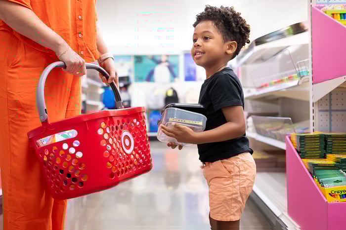A child shopping at Target.