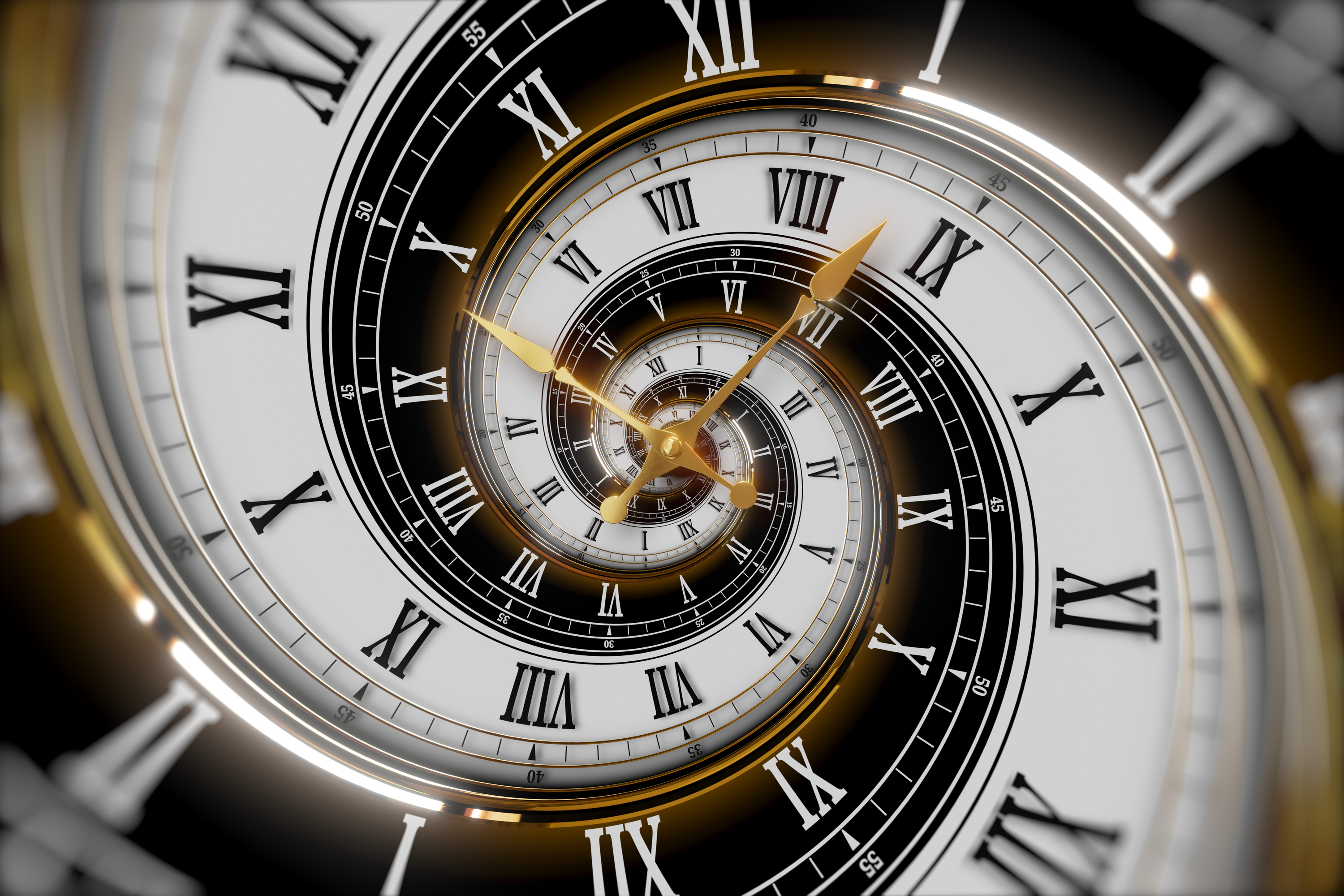 Spiral distorted clock face wheel of time 1840351458