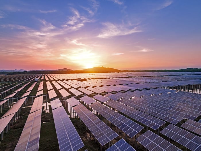 A large-scale solar power plant.