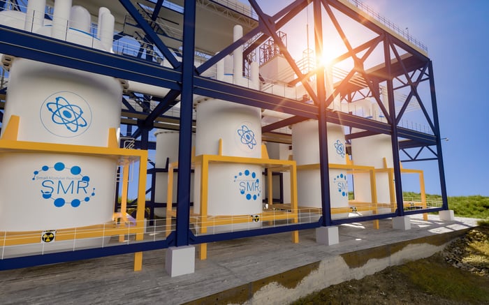 render of a small nuclear facility