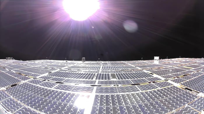 An AST satellite in space.