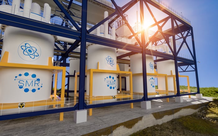 A rendering of some SMRs.