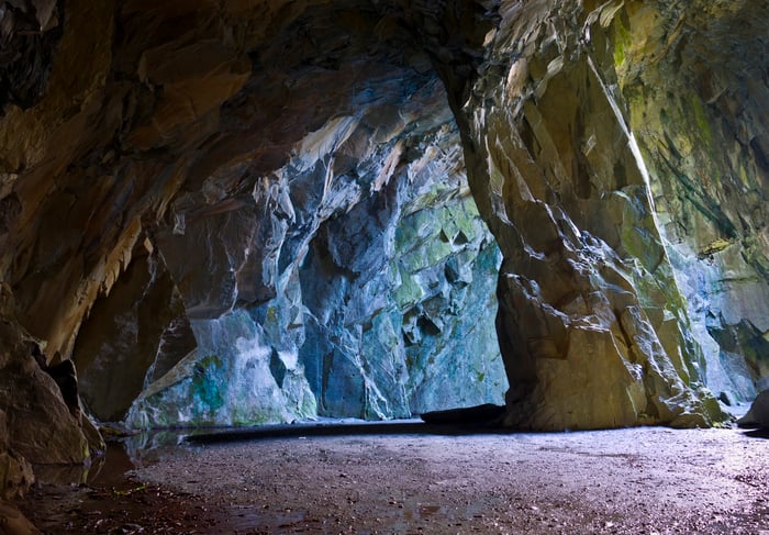 Inside a cobalt mine.