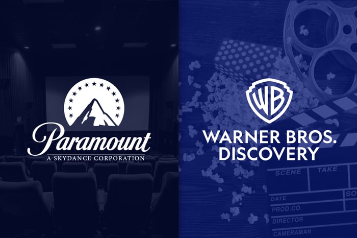 Paramount Skydance and Warner Bros. Discovery logos.