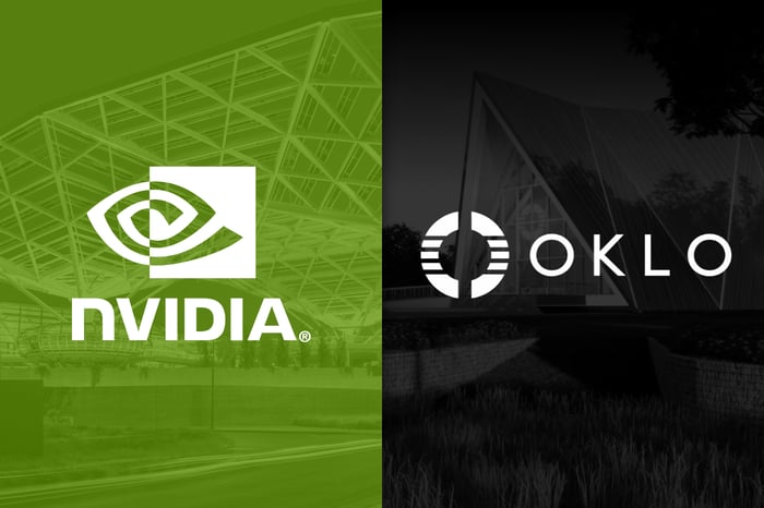 Nvidia and Oklo logos are pictured side-by-side.
