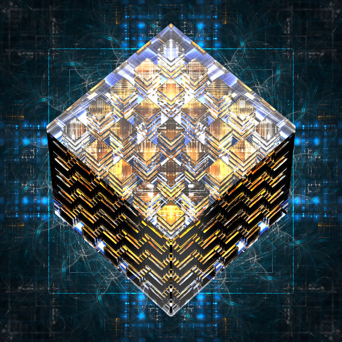 Abstract image of a custom chip designed for artificial intelligence (AI) workflows.