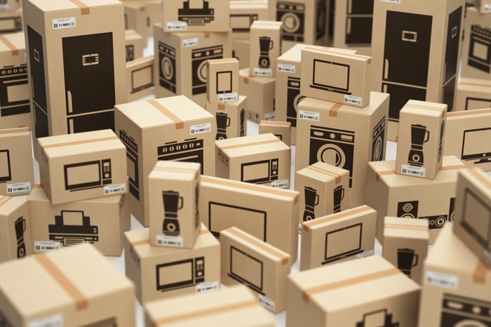 Boxes of home appliances.