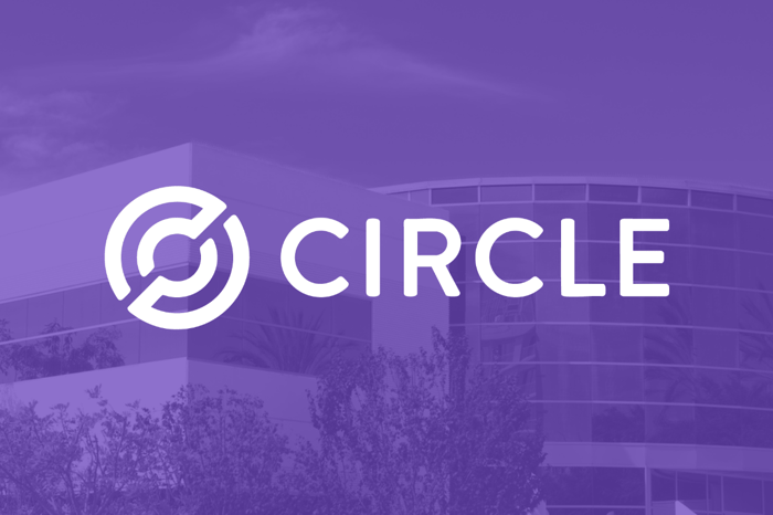 White Circle Internet logo on purple background.