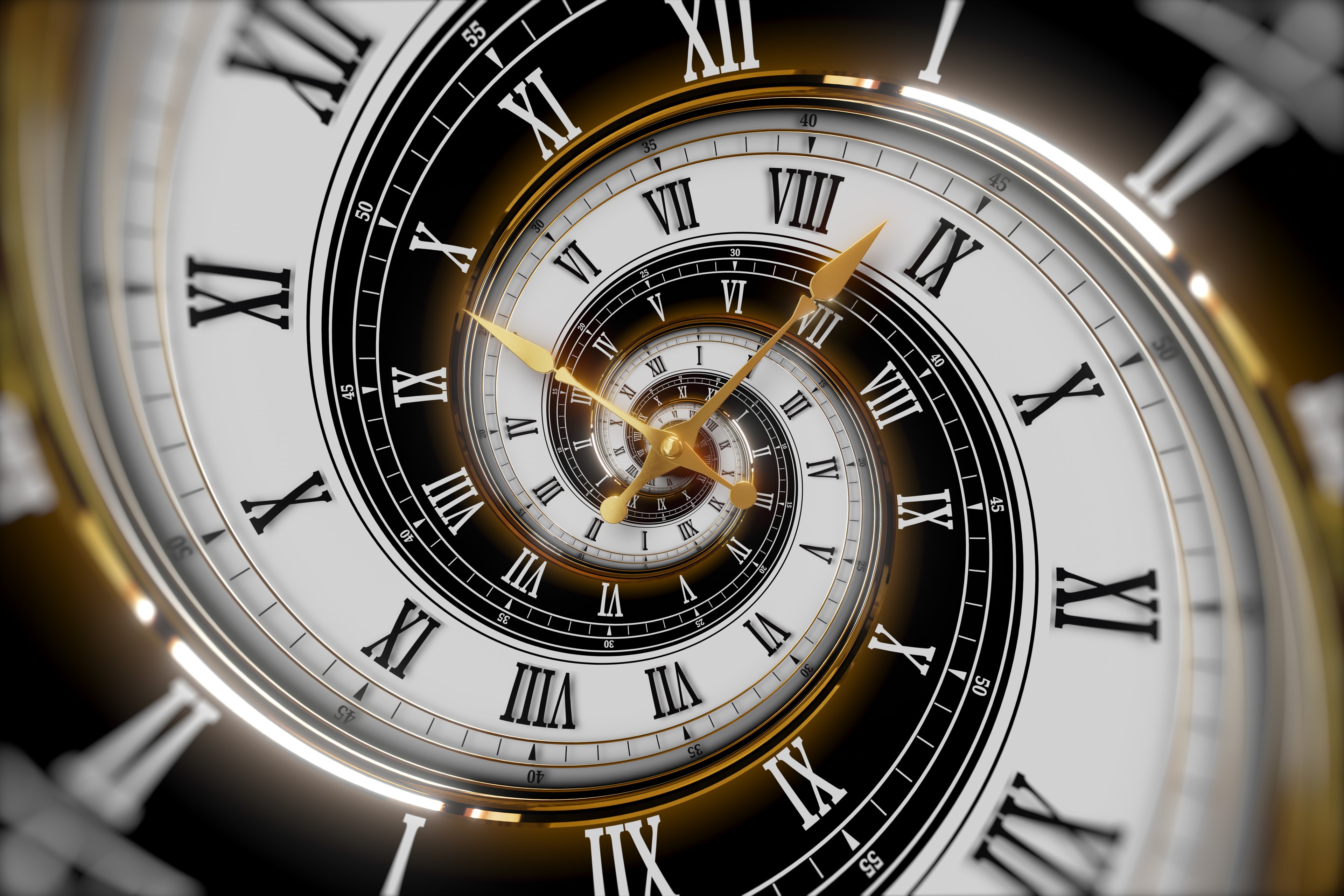 Warped clock infinite time