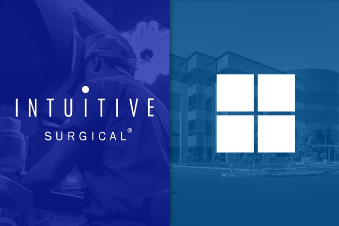 Intuitive Surgical and Microsoft logos.