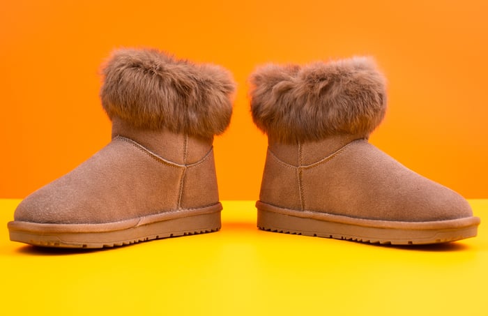 Furry Ugg boots.
