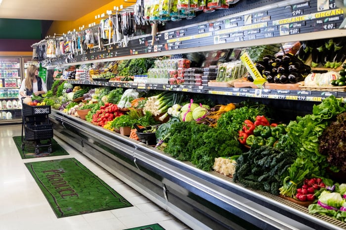 Person shopping for groceries.