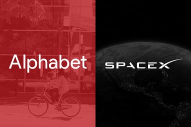 Alphabet and SpaceX logos