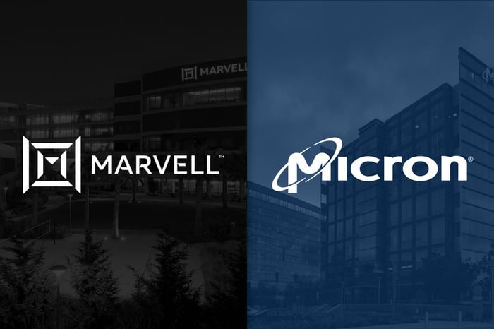 Marvell and Micron logos side by side.