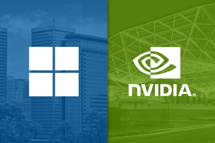 Nvidia and Microsoft logos.