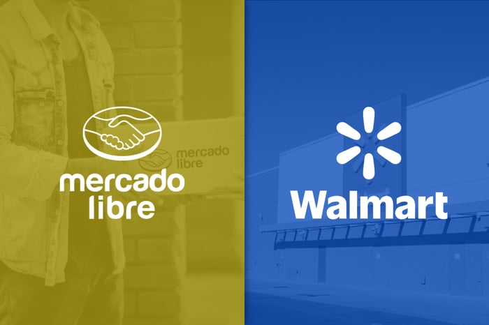 MercadoLibre's and Walmart's logos.