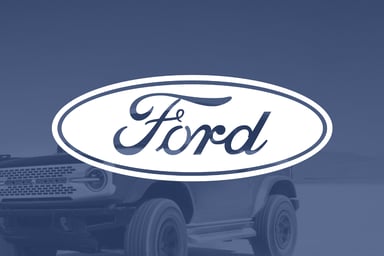 Ford logo on blue filter with Bronco in background_ The Motley Fool